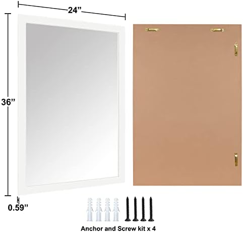 Bathroom Mirror for Over Sink 36x24 Inch Rectangular Wall Mirror - Image 2