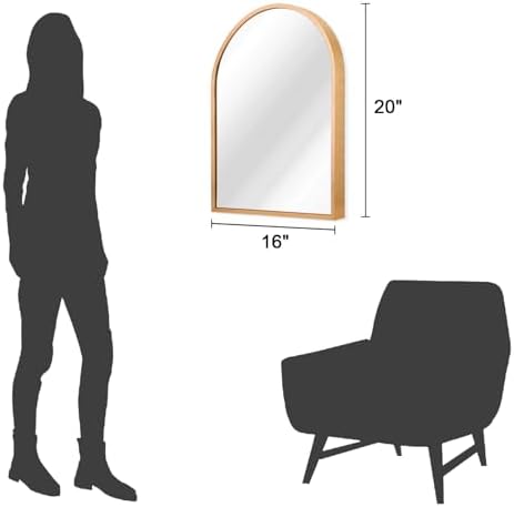 Arched Wall-Mounted Mirror Gold Arch Mirror Aluminum Alloy Frame Bathroom Mirror - Image 7