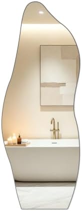 Full Length Wall Mirror, Cloud Irregular Shape, 63x24 Inch, by Necineci