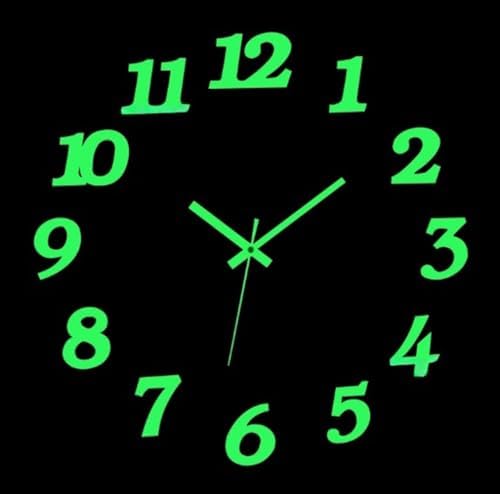 DIY Wall Clock, BatteryOperated, Frameless Clock, Fluorescence - Image 4