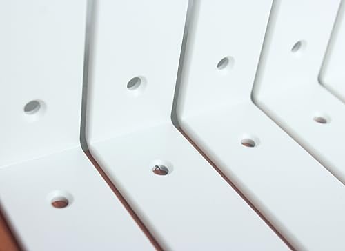 6 Pack - L 6" x H 4" x W1.5, 5mm Thick White L Shelf Bracket, Iron Shelf - Image 5
