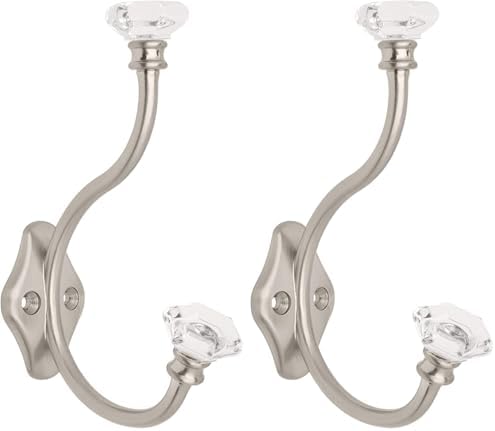 Liberty 128734 Acrylic Facets Design Coat and Hat Hook, Satin Nickel and Clear by Liberty