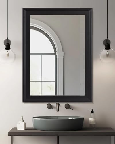 CULER Black Wall Mirror for Bathroom, Rectangle Large 30 x 40 inch Mirrors - Image 2