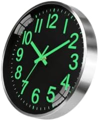 9.8-inch wall clock with metal frame, illuminated and silent by Unknown