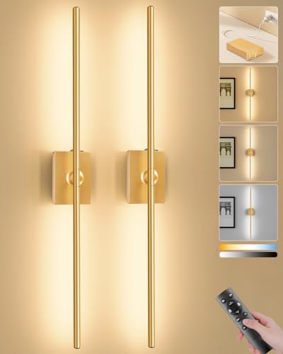 Battery Operated Wall Sconces Set of 2, Remote Control by Ouyulong