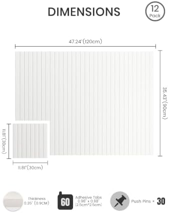 Bumusty 48"x 36" Large Felt Bulletin Board Tiles, Milky White - Image 2
