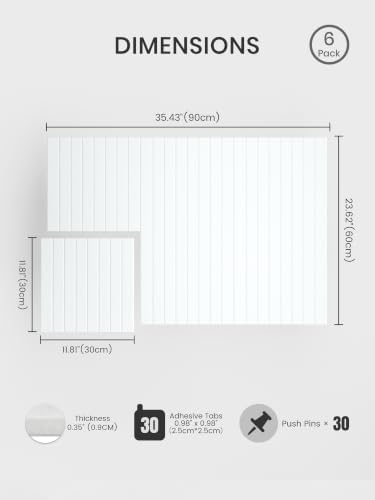 Bumusty 36"x 24" Large Felt Bulletin Board Tiles, Cold White - Image 2