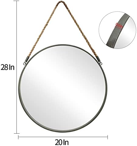 POZINO 20" Round Wall Mirror - Image 2
