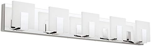 Aipsun 5 Lights Modern LED Bathroom Vanity Light Acrylic Stainless Steel Chrome by Aipsun