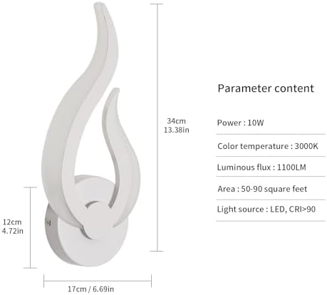 DELIPOP Modern LED Wall Sconces, 3000K Warm White Flame Shape LED Wall Light - Image 3