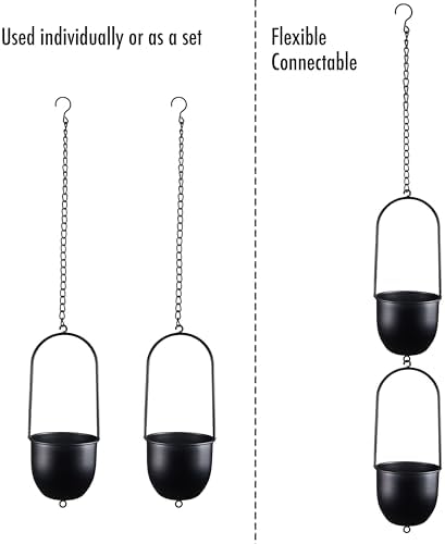 Metal Hanging Planters Set of 2 - Image 2