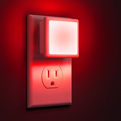 L LOHAS LED Red Night Lights Plug into Wall 2-Pack, Plug in Night Light by LLOHASLED
