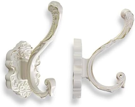 Vintage White Coat Hooks Wall Mount 2 Pack, Decorative Heavy Duty Towel & Robe by Unknown