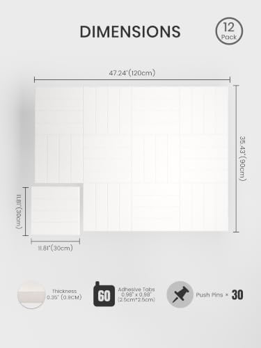 Bumusty 48" x 36" Large Cork Board Alternative, Milky White - Image 2