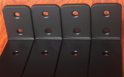 6 Pack - L 4" x H 2" x W1.5, 5mm Thick Black L Shelf Bracket, Iron Shelf - Image 3