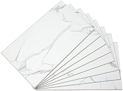 Palisade 25.6 in. x 14.8 in. Vinyl Wall Tiles in Carrara Marble by PalisadeWallTilesandPlanks