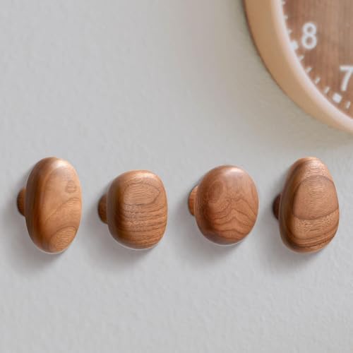4Pcs, Wood Wall Mounted Coat Hooks Wooden Coat Hooks Coat Racks Wood Cabinet - Image 2