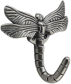 khtumeware 4 Pack Dragonfly Wall Mounted Antique Silver Hooks, Animal Heavy by khtumeware