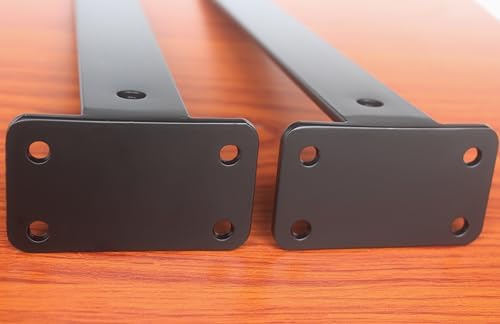 16 Pack - 16 inch Black Hidden L Shelf Bracket Iron Floating Shelf Brackets - Image 4
