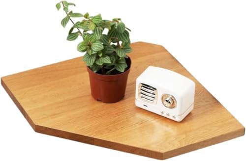 Corner Wall Shelf, Solid Oak Wood Floating Corner Shelf Organizer by Coamily