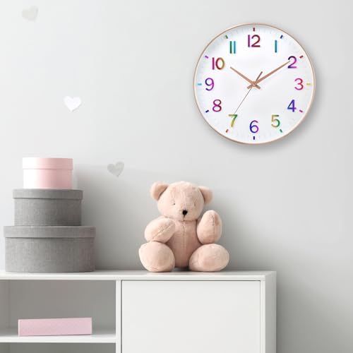 HZDHCLH 12 Inch Silent Wall Clock Battery Operated Non Ticking Colorful - Image 4