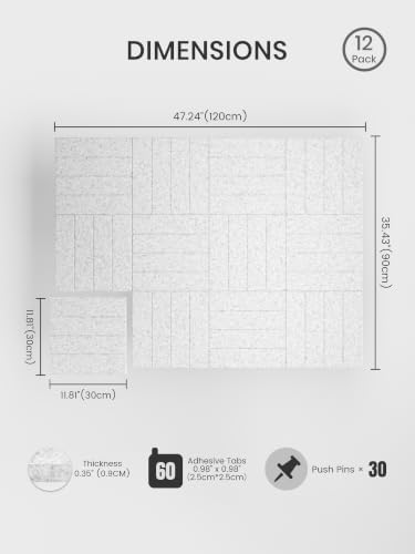 Bumusty 48" x 36" Large Cork Board Alternative, Minimalist Gray - Image 2