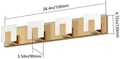 Aipsun Gold Vanity Lights for Bathroom Modern LED 4 Lights Bathroom Vanity - Image 2