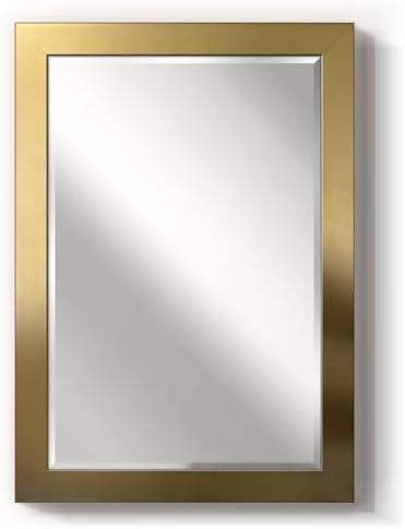 Renditions Gallery Rectangular Shiny Gold Wood Framed Body Mirror Verticle Or by RenditionsGallery