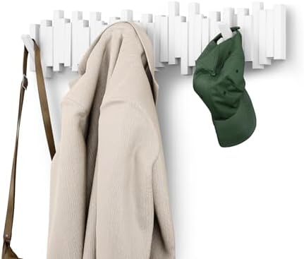 Umbra Sticks Wall Coat Rack, Wall Mount 8 Retractable Hooks by Umbra
