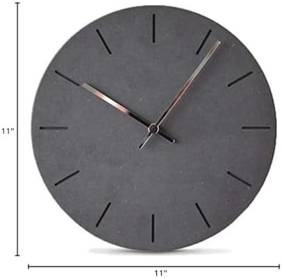 Stephanie Imports Modern Minimalist Concrete Misty Black Silent Wall Clock - Image 7