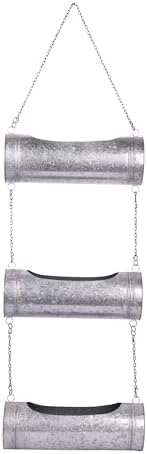 GoCraft Hanging Wall Planter, 3 Tier Galvanized Metal, 12 Inch, Rustic - Image 3
