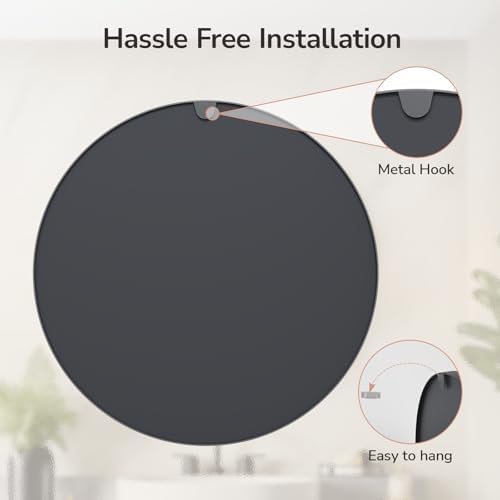 USHOWER 42 Inch Round Bathroom Mirrors - Image 4