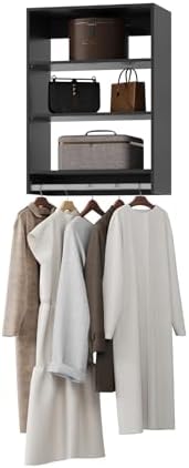 Medium Double Hanging Closet Unit, Modular Closet System, Wood Closet System by Unknown