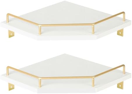 Tirzah White Wall Mount Corner Shelf by Tirzah