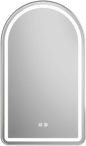 Arched Bathroom Mirror 24"x36", LED Tempered Glass by MYlovelylands