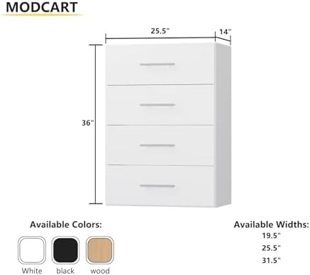 4 Drawer Short Tower, Modular Wood Closet System Organizer - Image 2