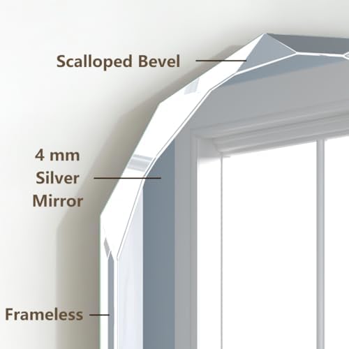 24" x 36" Silver Oval Bathroom Mirror Beveled Edge Frameless Mirrors - Image 4