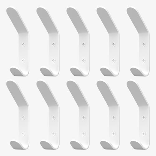 Homeforia White Wall Coat Hooks, High-End Metal, Heavy Duty by Homeforia
