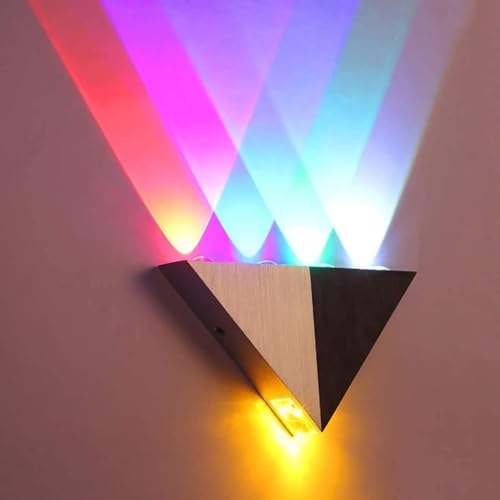 Triangle LED Wall Light | 5W Up Down Wall Sconce Silver & Black Finish | by SHREALMS