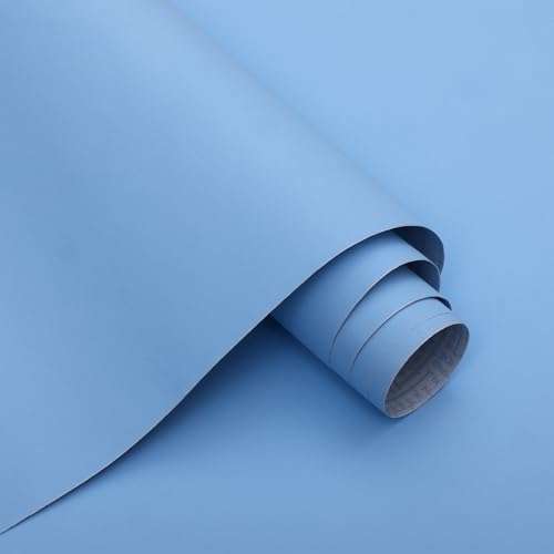 15.7" x 787" Light Blue Peel and Stick Wallpaper Blue Contact Paper Waterproof by Micpolo