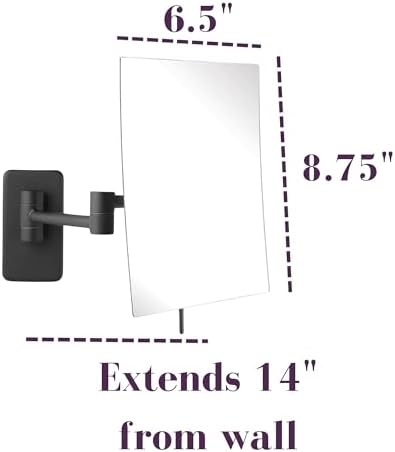 JERDON Wall-Mounted Makeup Mirror - Image 3