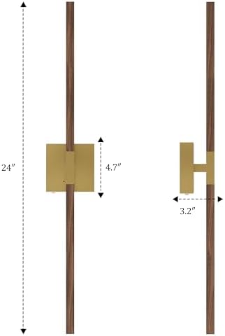 Rayogale Gold & Walnut Wireless Wall Sconce - Image 6