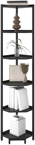 Hzuaneri Corner Shelf Stand 6-Tier Corner Bookshelf Storage Standing Shelf - Image 3