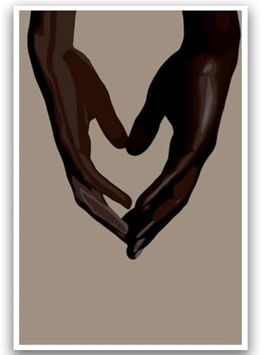 Abstract Hands Wall Art Holding Hands Heart Love Decor 16x24 Inch Unframed by Unknown