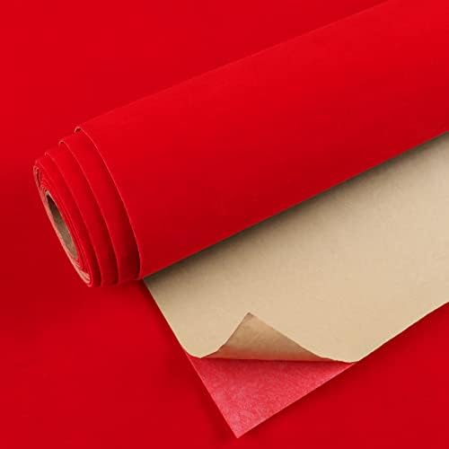 VEELIKE Bright Red Velvet Flocking Liner Self Adhesive Felt Drawer Liners by VEELIKE