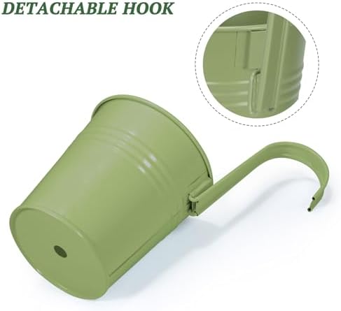 HowRU Metal Iron Flower Pots for Railing Fence Hanging Bucket Pots and Hanging - Image 4