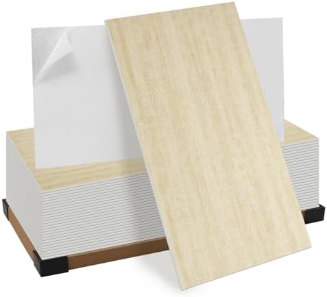 80PCS 3D Thick Beige Faux Stone Peel and Stick Wall Panels 23.6"x11.8" by GRITHOME