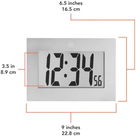 MARATHON Commercial Grade 9-Inch Large Digital Wall Clock, Graphite Grey - Image 6