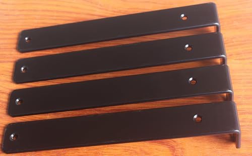 6 Pack - L 5" x H 2" x W1.5, 5mm Thick Black L Shelf Bracket, Iron Shelf - Image 4