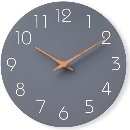 Mosewa Wall Clock Silent Non-Ticking Battery Operated 10" Modern by MOSEWAWALLCLOCK